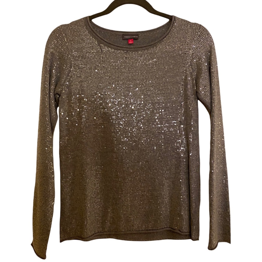[Vince Camuto] Gray Sequined Sweater